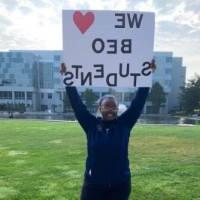 Black Excellence Orientation 2019 students holding signs 2